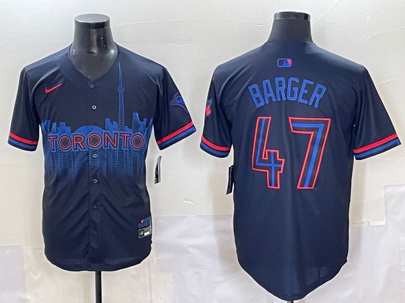 Men 2025 Toronto Blue Jays #47 Barger Black Joint Name Nike MLB Jersey style 1->toronto blue jays->MLB Jersey